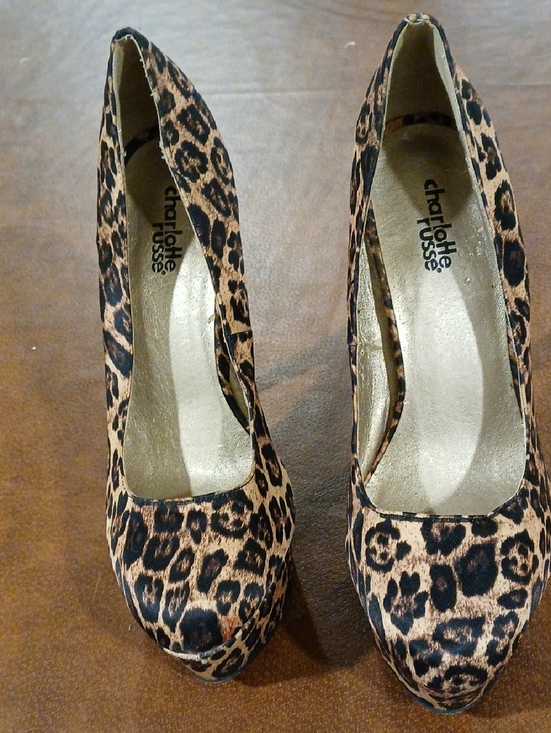 Charlotte Russe Shoes - Charlotte Russe Leopard Print Platform Pumps - Tan/Black